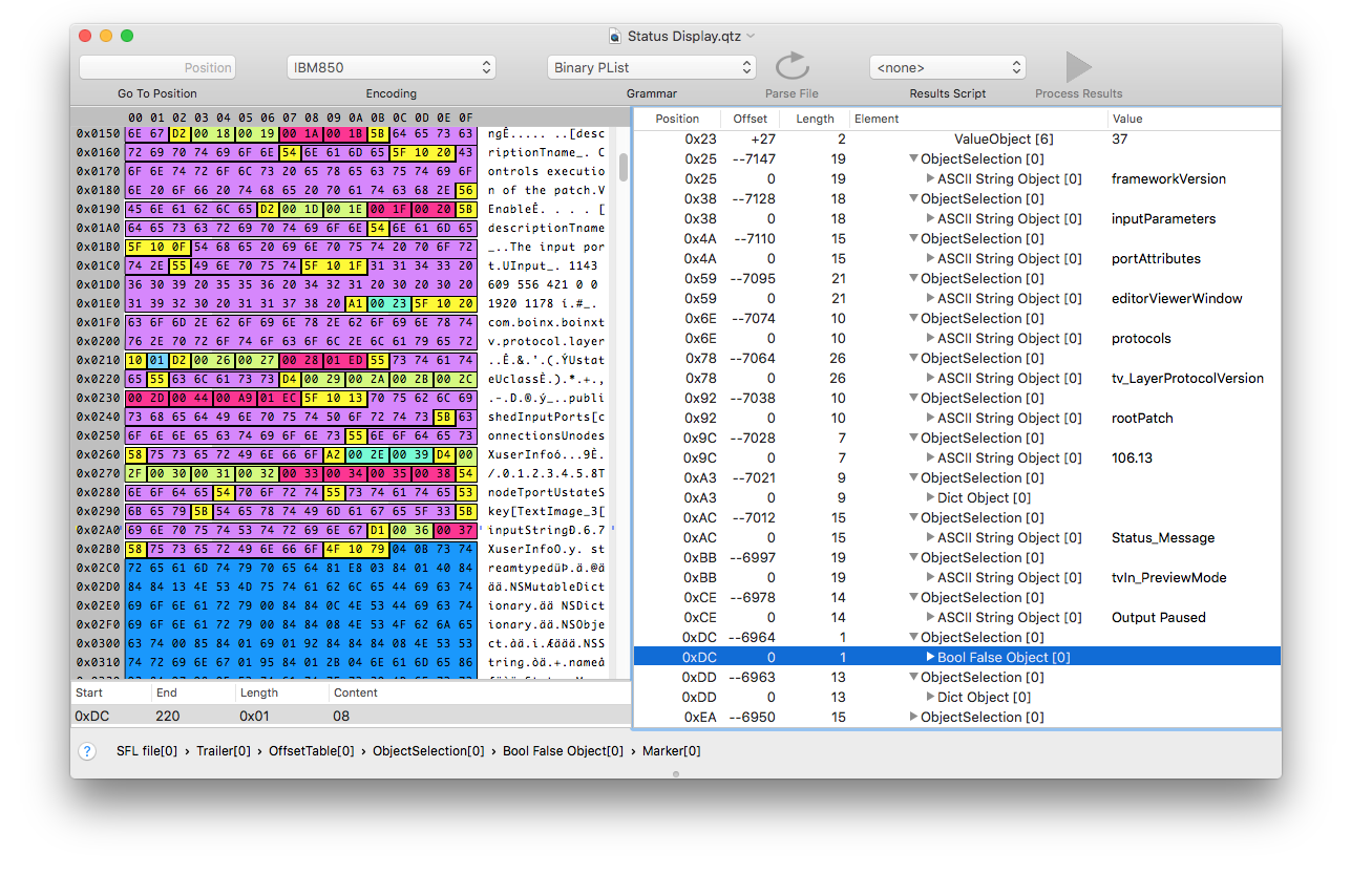 Synalyze It! Screen Shot with opened binary property list file